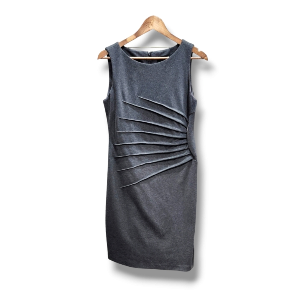 Ivanka Trump Pleated Sunburst Sleeveless Sheath Dress | 10